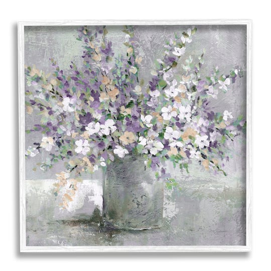 Stupell Industries Blossoming Aster Flower Bouquet Soft Purple Framed Giclee Art